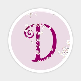 Monogram fairy flowers, letter D Magnet